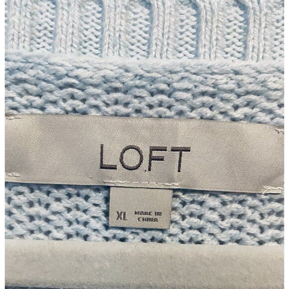 LOFT Sweater Womens XL Ombre Striped V Neck Long Sleeve Cotton Blend Beachy Boho - Picture 6 of 8